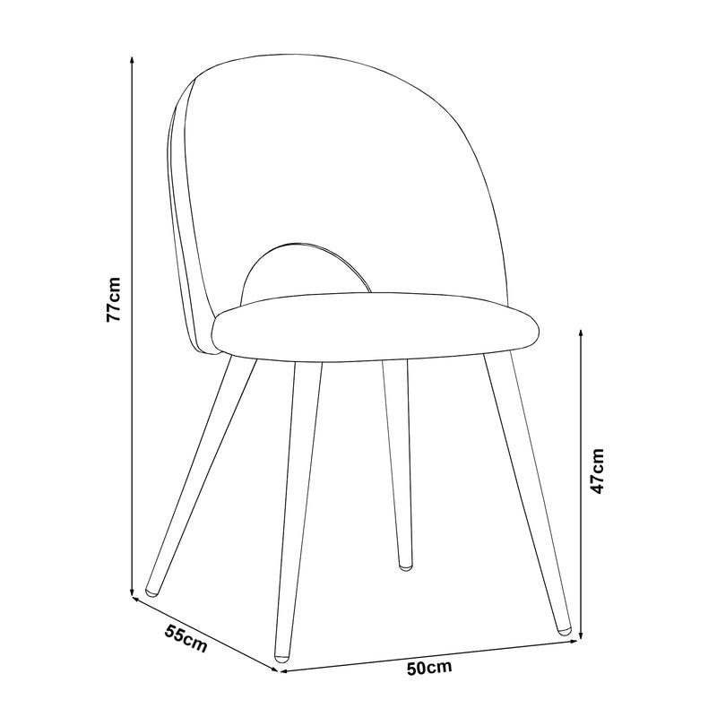 Maßskizze Esszimmerstuhl Karijoki Set [en.casa]