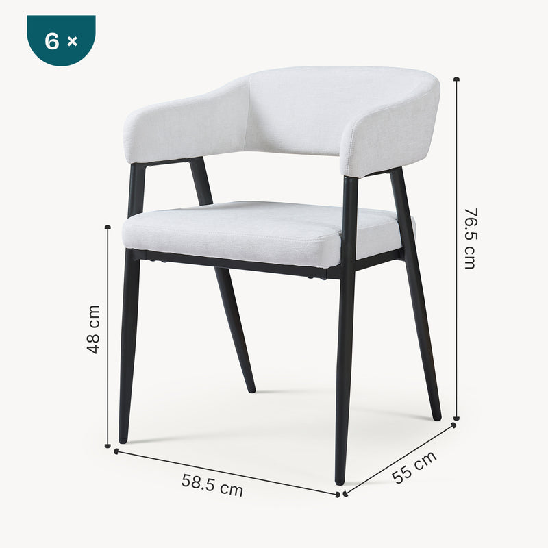 Maßskizze Esszimmerstuhl Kohlmand Set [en.casa]
