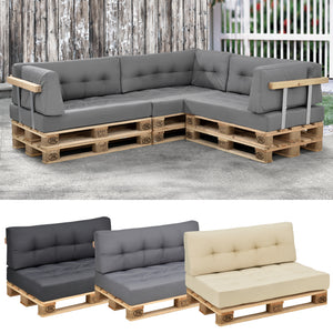 Rückenkissen Eckkissen Sitzkissen für Euro-Paletten-Sofa Palettenkissen Auflage In/Outdoor Polster Möbel + Palette [en.casa]