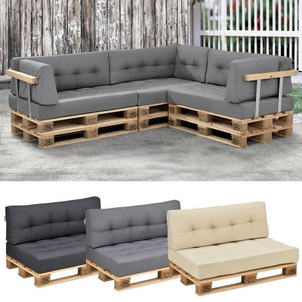 Rückenkissen Eckkissen Sitzkissen für Euro-Paletten-Sofa Palettenkissen Auflage In/Outdoor Polster Möbel + Palette [en.casa]