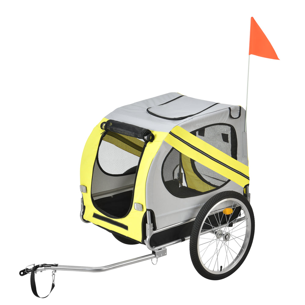 Fahrradanhänger Max. 26 kg Hunde Transport Wetterfest Gelb/Blau pro.tec - premiumXL