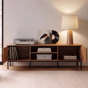 Fernsehschrank Kilmandar 160x40x49 cm Walnussoptik [en.casa]