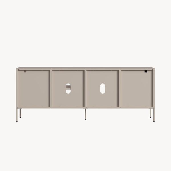 Fernsehschrank Kliri Stahl 150x35x58 cm Warmgrau [en.casa]