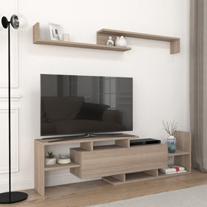 Fernsehschrank Liksefte mit Wandregal 154x28x42 cm [en.casa]