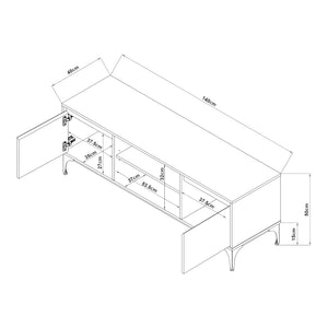 Fernsehschrank Kistiandi 140x40x50 cm [en.casa]