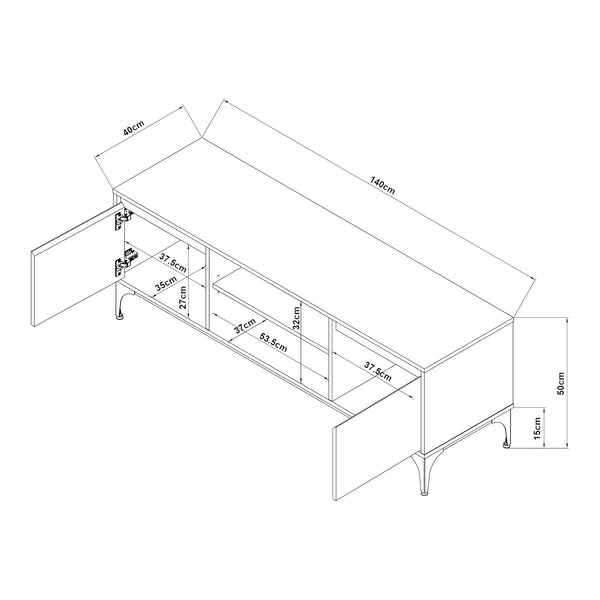 Fernsehschrank Kistiandi 140x40x50 cm [en.casa]