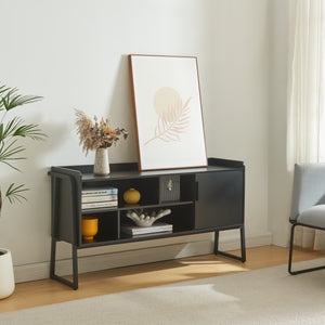 Fernsehschrank Storfjord 120x34x63 cm Schwarz [en.casa] - premiumXL