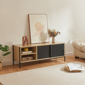 TV Schrank Tysnes 120x40x45 cm Eichenoptik/Schwarz [en.casa] - premiumXL