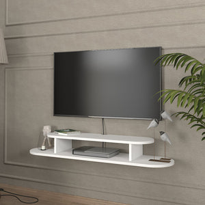 TV - Lowboard hängend Targema 120x30x16 cm Weiß [en.casa] - premiumXL