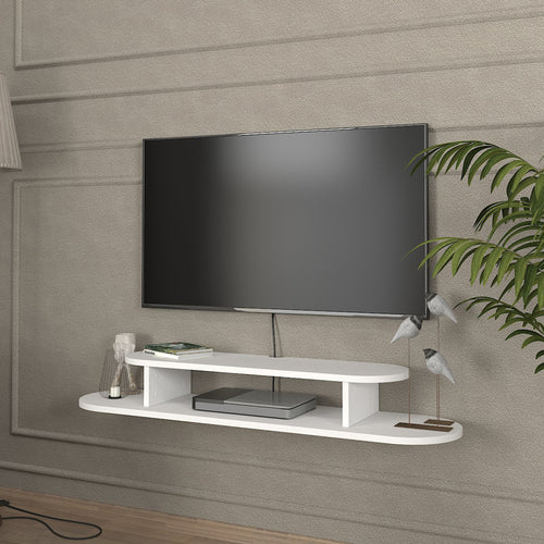 TV - Lowboard hängend Targema 120x30x16 cm Weiß [en.casa] - premiumXL
