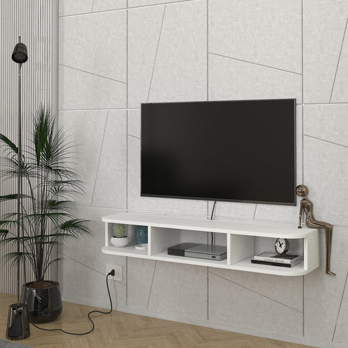 TV - Lowboard hängend Oundsvas 120x30x19 cm Weiß [en.casa] - premiumXL