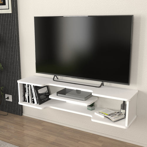 TV - Lowboard hängend Yrela 120x30x26 cm Weiß [en.casa] - premiumXL