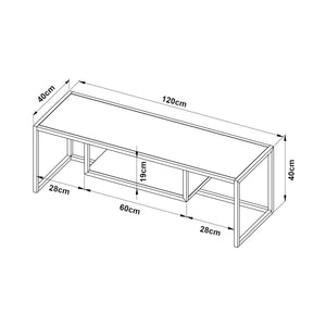 Fernsehtisch Isokyrö Metall 120x40x40 cm [en.casa]