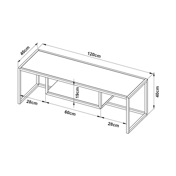 Fernsehtisch Isokyrö Metall 120x40x40 cm [en.casa]