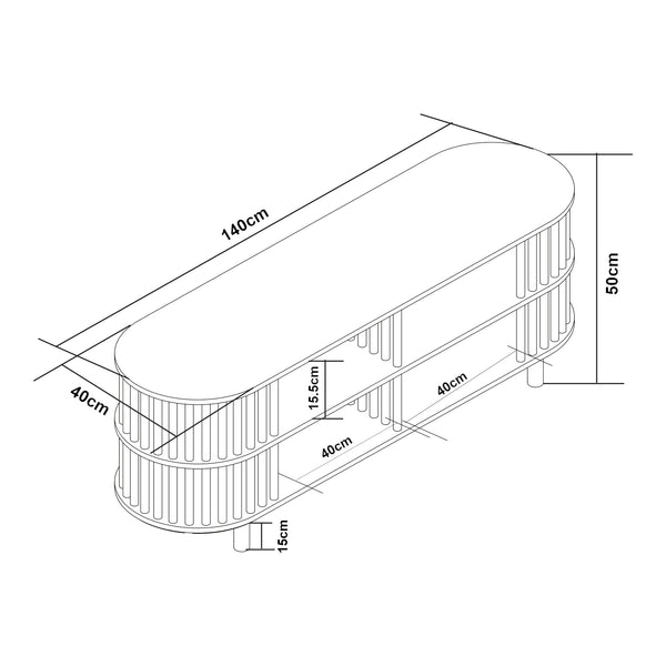 Fernsehtisch Jarvenpaa Bambus [en.casa]