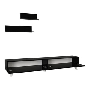 Fernsehtischset Saarijärvi mit 2 Regalen in versch. Farben [en.casa]