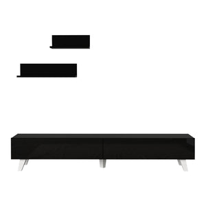 Fernsehtischset Saarijärvi mit 2 Regalen in versch. Farben [en.casa]