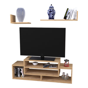 Fernsehtischset Kinn 3-tlg. mit 2 Regalen [en.casa]
