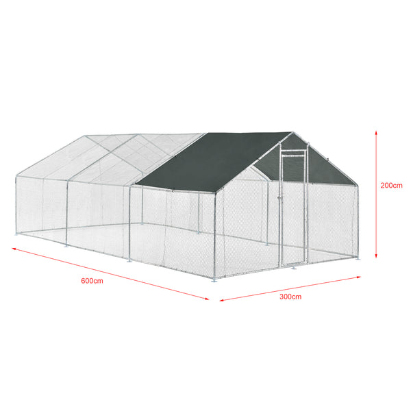 Freilaufgehege Wels mit Sonnendach in versch. Größen [pro.tec]