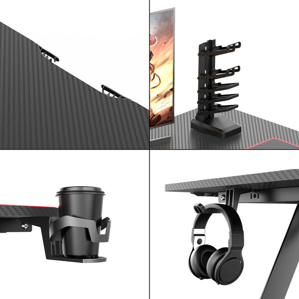 Gaming Tisch Oakland Schwarz in versch. Größen [pro.tec]