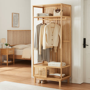 Garderobenständer Ypäjä 187x80x47 cm Bambus [en.casa] - premiumXL