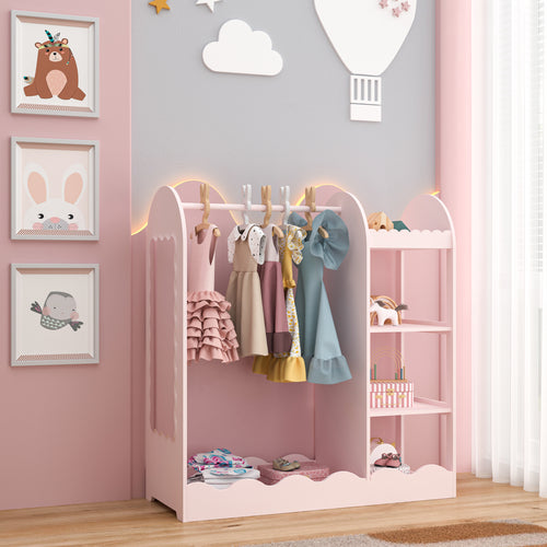 Kindergarderobe Vestnes mit Spiegel 100x94x38 cm Cotton Candy [en.casa]