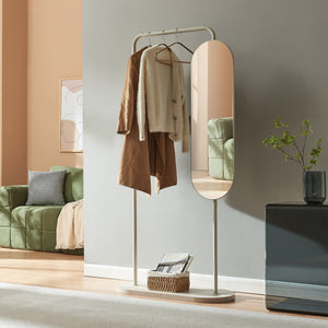 Garderobenständer Vamn mit Spiegel 167x80x35 cm [en.casa]