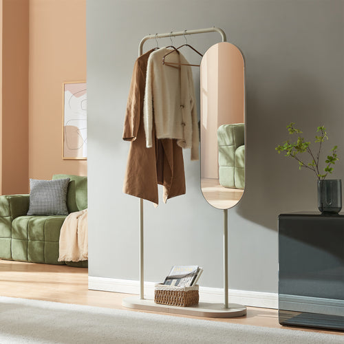 Garderobenständer Vamn mit Spiegel 167x80x35 cm [en.casa]