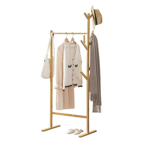 Bambus Garderobenständer Nordreisa 65x40x170cm [en.casa] - premiumXL