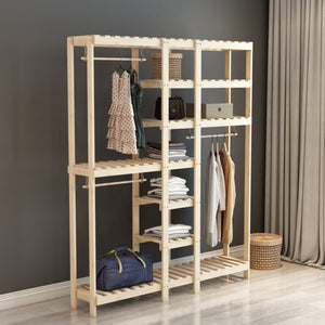 Garderobenständer Fjaler 190x150x37 cm Kiefernholz [en.casa]