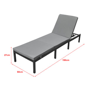 Gartenliege Cartes mit verstellbarer Rückenlehne Polyrattan versch. Farben en.casa