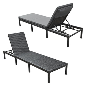 Gartenliege Cartes mit verstellbarer Rückenlehne Polyrattan versch. Farben en.casa