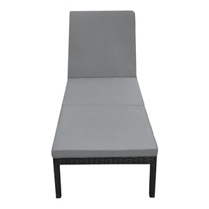 Gartenliege Cartes mit verstellbarer Rückenlehne Polyrattan versch. Farben en.casa