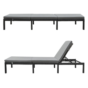 Gartenliege Cartes mit verstellbarer Rückenlehne Polyrattan versch. Farben en.casa