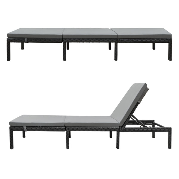 Gartenliege Cartes mit verstellbarer Rückenlehne Polyrattan versch. Farben en.casa