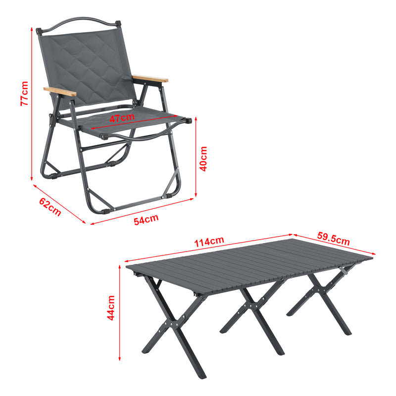 Maßskizze Campingmöbel-Set Botrugno 5-tlg. Textilgewebe [casa.pro]