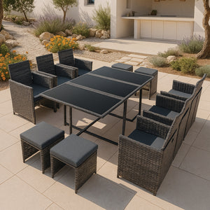 Polyrattan Sitzgruppe Laredo XL versch. Farben [en.casa] - premiumXL