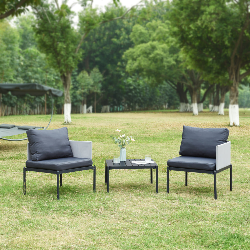 Gartenmöbelset Accettura 3 - tlg. Aluminium Grau [casa.pro] - premiumXL