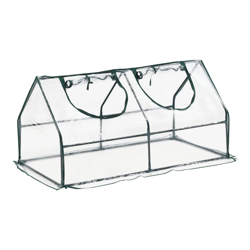 Mini Gewächshaus Laubach 120x60x60cm Transparent PVC Folie [en.casa] - premiumXL