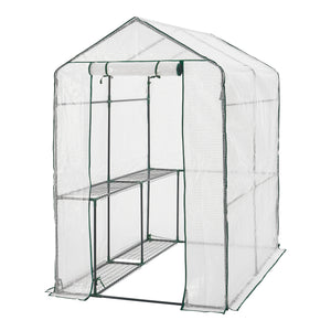 Gewächshaus Oosterhout mit Ablagen 120x186x190cm Transparent [en.casa] - premiumXL