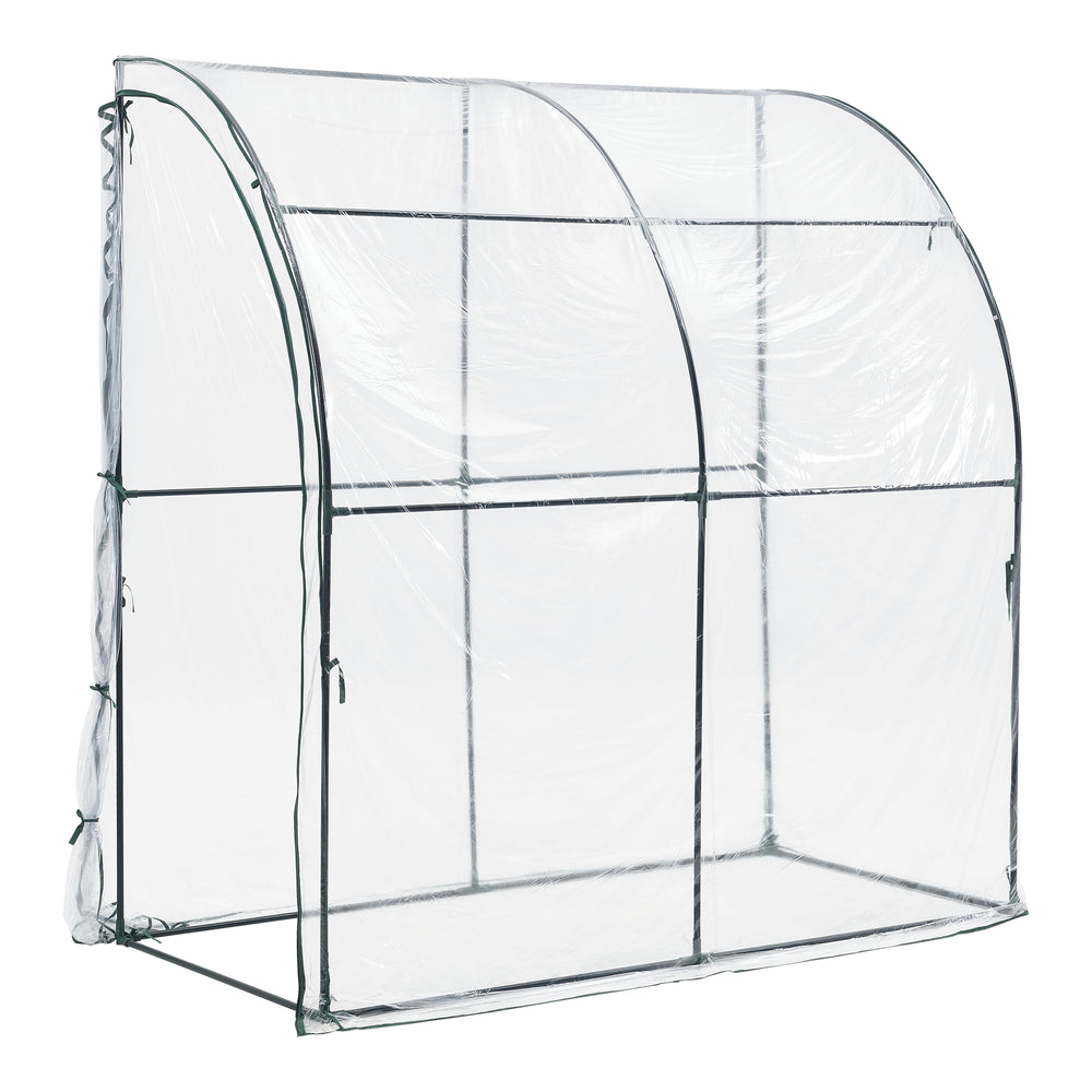 Wand-Gewächshaus Juta 100x200x215cm PVC Folie Transparent [en.casa]