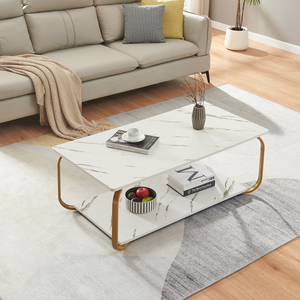 Couchtisch Kolta 120x60x43 cm Marmoroptik [en.casa]