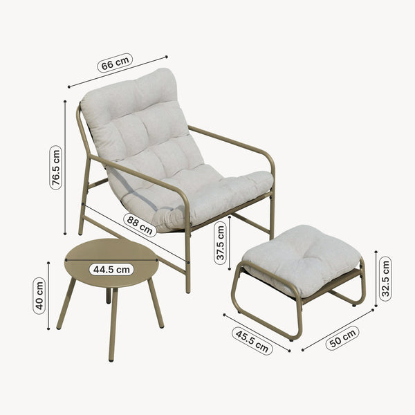 Gartenmöbelset Trerdfjoa 3-tlg. [en.casa]