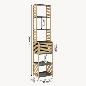 Badregal Kydesby Bambus Natur/Grau [en.casa]