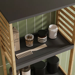 Badregal Kydesby Bambus Natur/Grau [en.casa]
