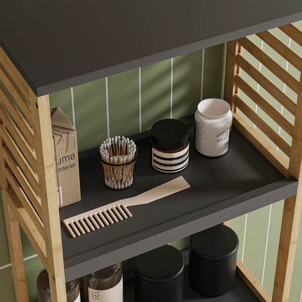 Badregal Kydesby Bambus Natur/Grau [en.casa]