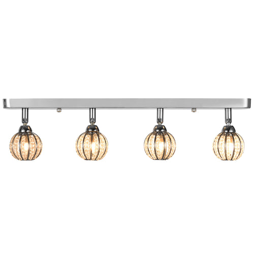 Deckenleuchte 4 Kristall Kugel 49cm Moderne Deckenlampe Effektlampe [Lux.Pro]