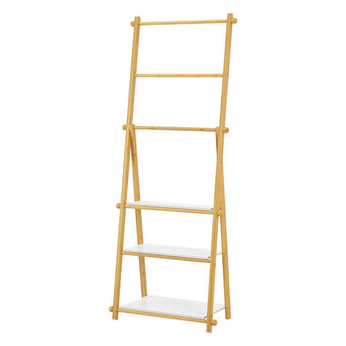 Bambus Badregal Lapinjärvi mit Handtuchstangen [en.casa]