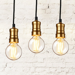 Hängelampe im Retro-Look [Messing] Edison Lampenfassung 1x/3x E27 Metall [lux.pro]