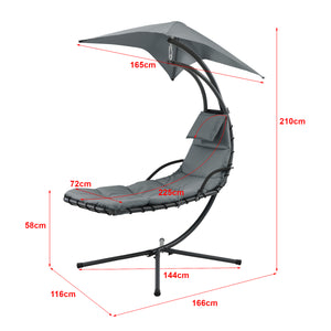 Hängeliege mit Sonnendach in versch. Farben en.casa